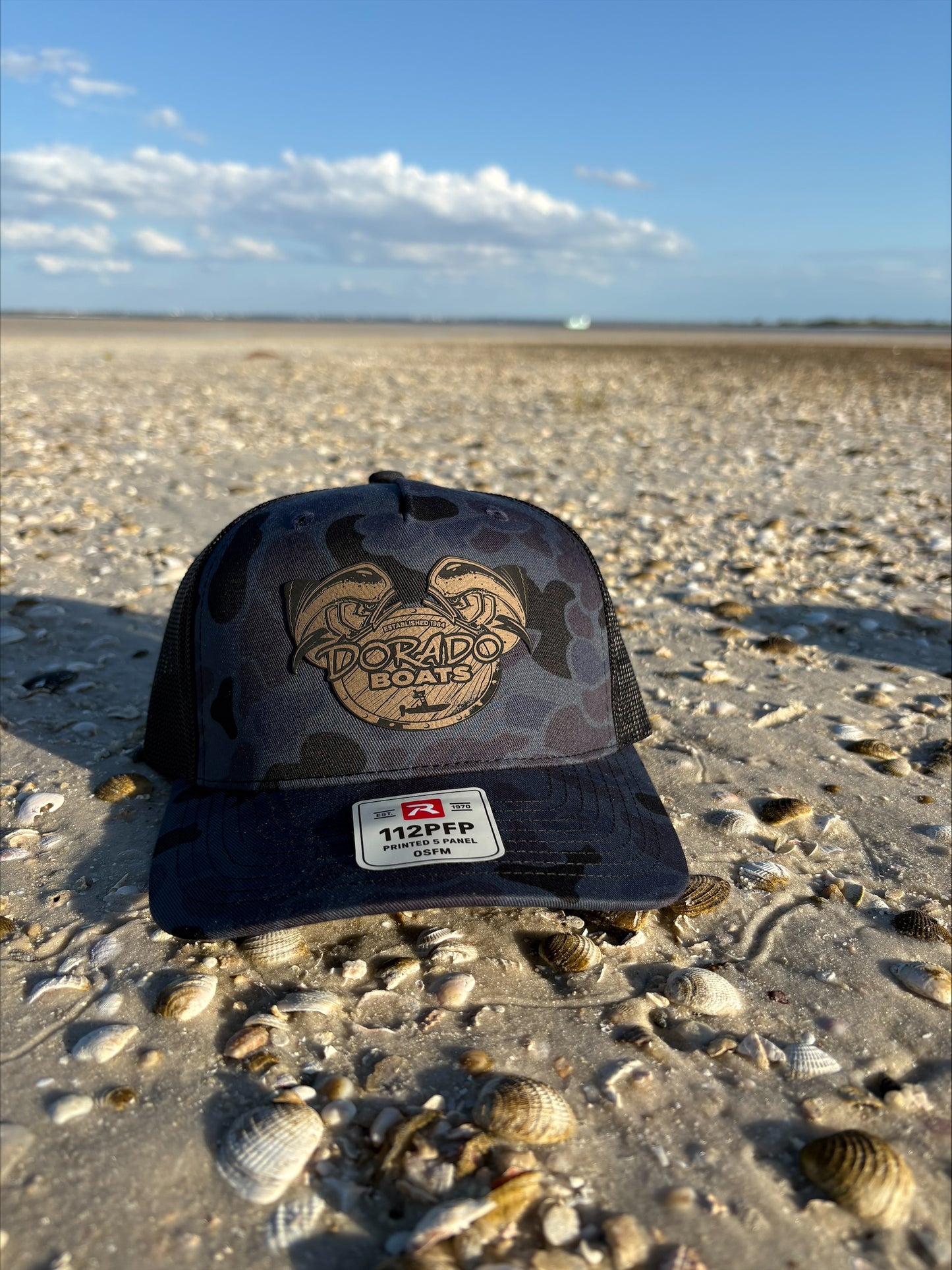 Admiral Duck Camo/Black Richardson Trucker Hat 112PFP
