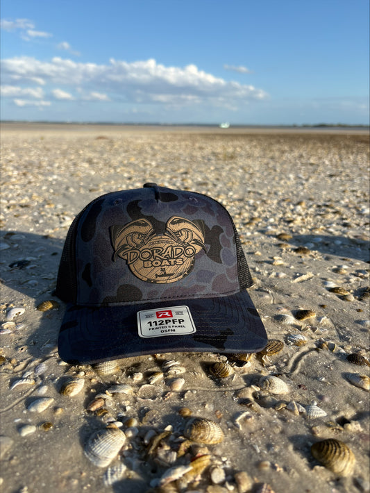 Admiral Duck Camo/Black Richardson Trucker Hat 112PFP